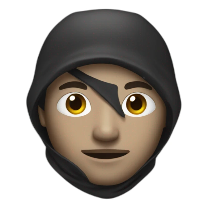 thief with black and white clothe sticker