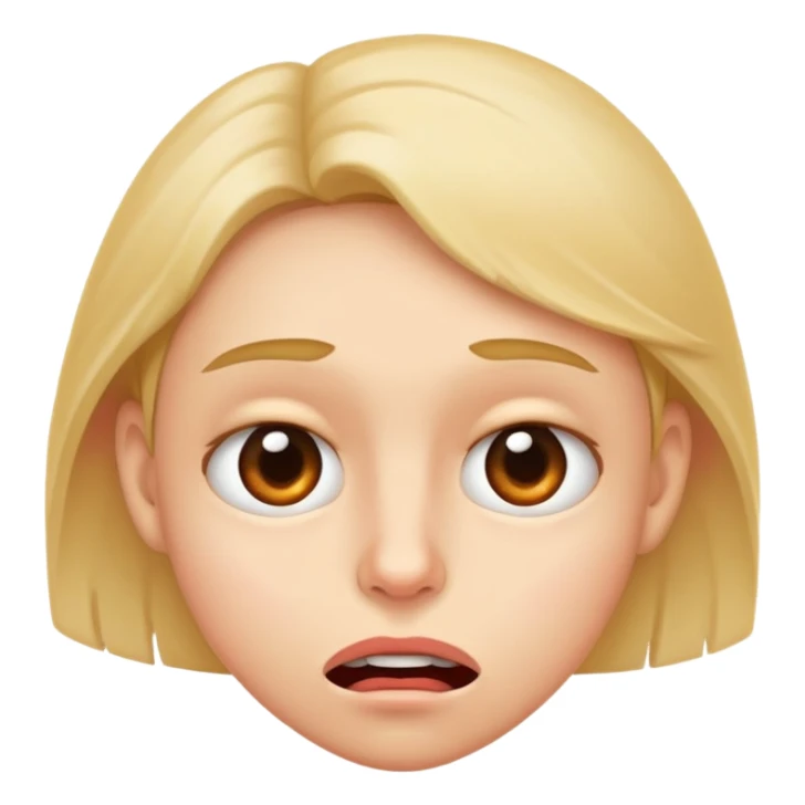 face biting its lip, looking uncertain and cautious sticker