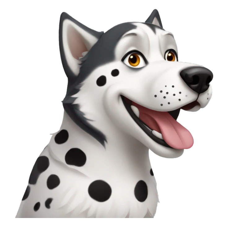 Husky with dalmatian sticker