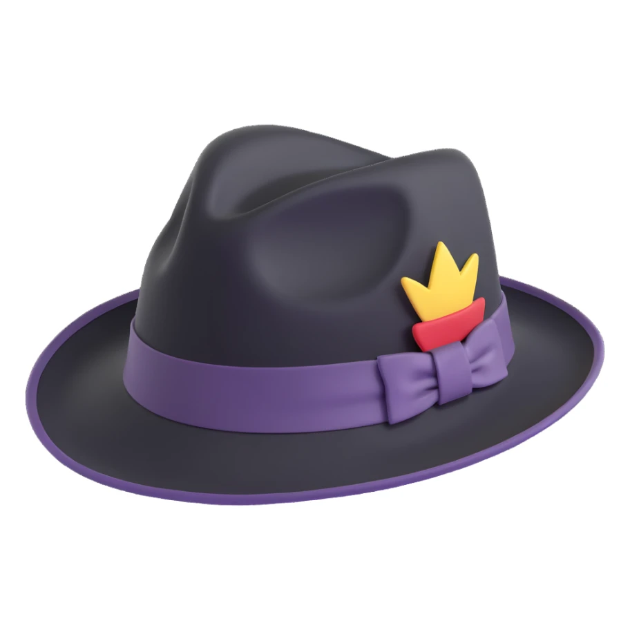 front-facing trilby hat neutral color sticker