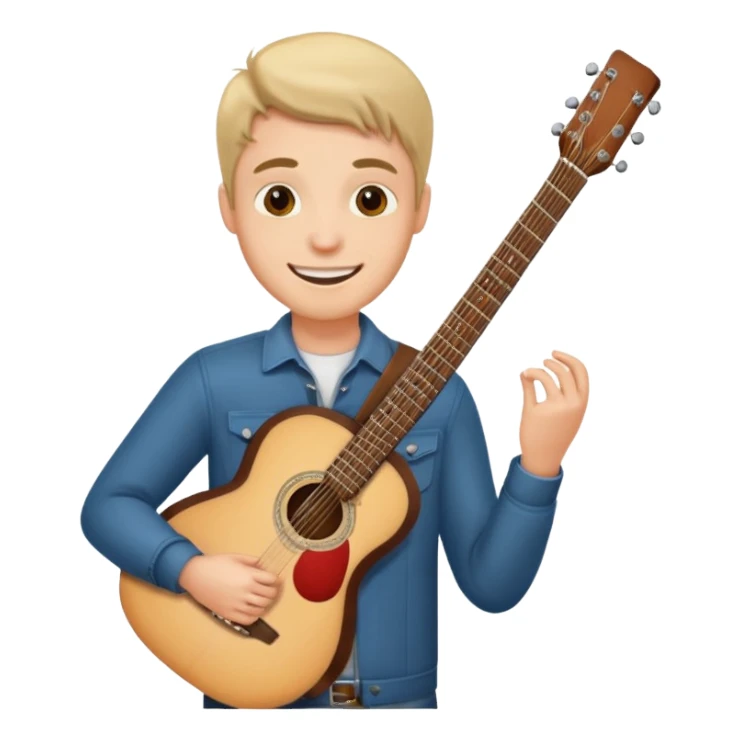 man holding guitar sticker