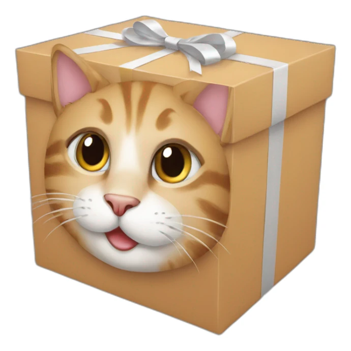 cat gift box sticker