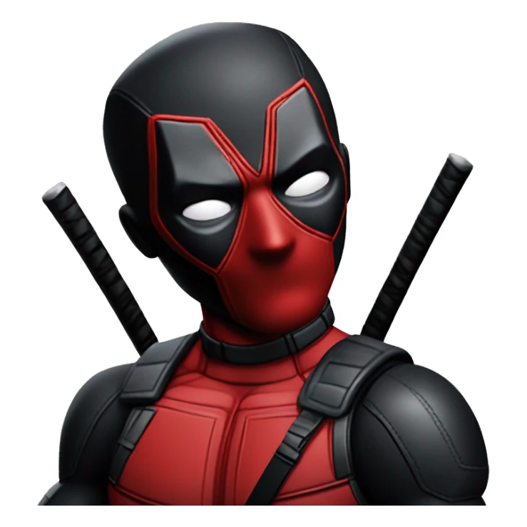 make deadpool all black with only red eyes, keep all deadpool characteristics sticker