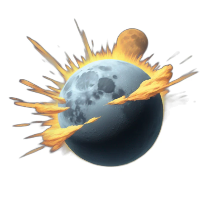 explosion of the moon sticker