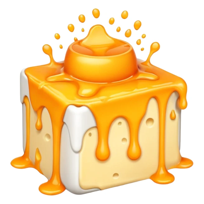 gooey cheese melting in a white box sticker