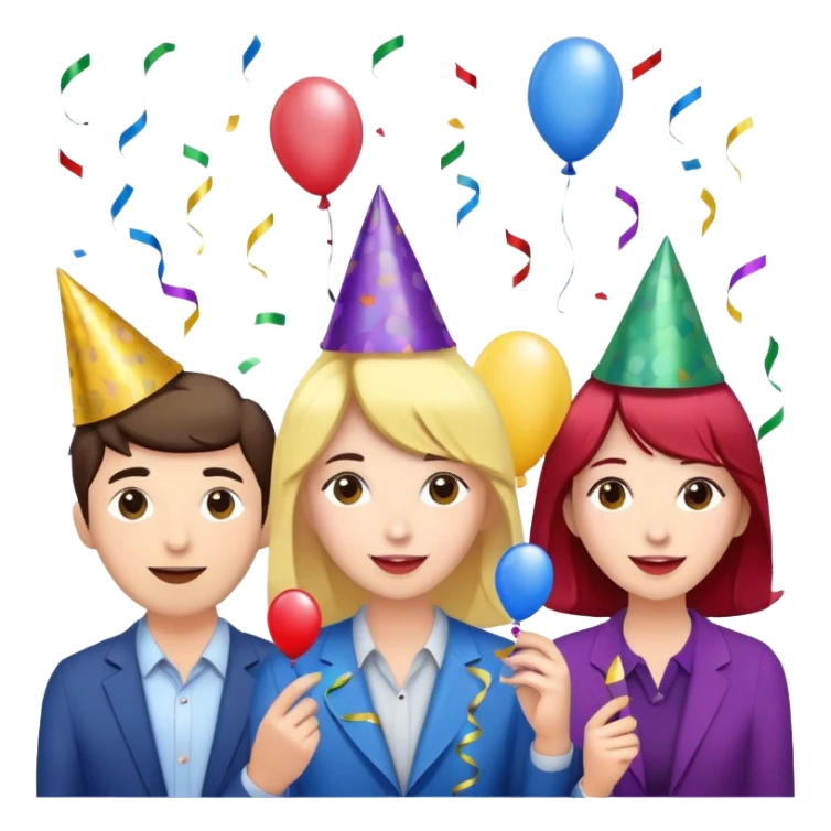 Party celebration with confetti and balloons sticker