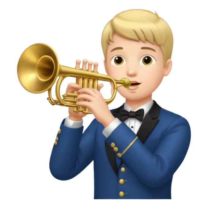 Boy playing trumpet sticker