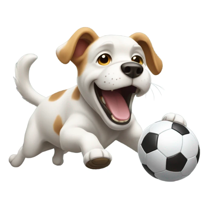 Dog playing soccer sticker