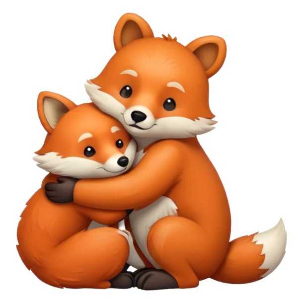 Bear and hugs a fox sticker