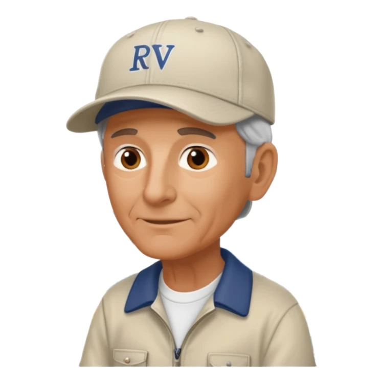 retired business guy working onrv sticker