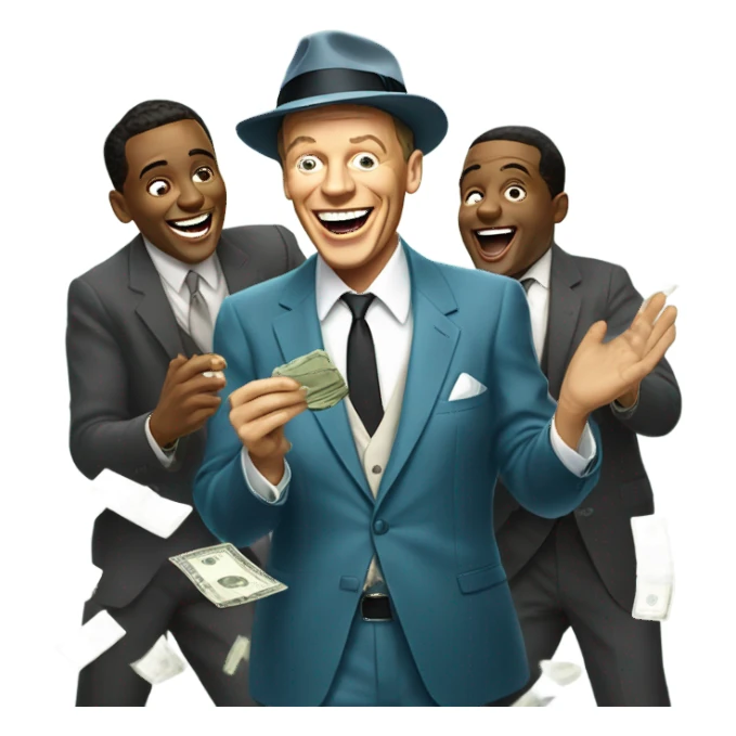 sinatra with friends and money sticker