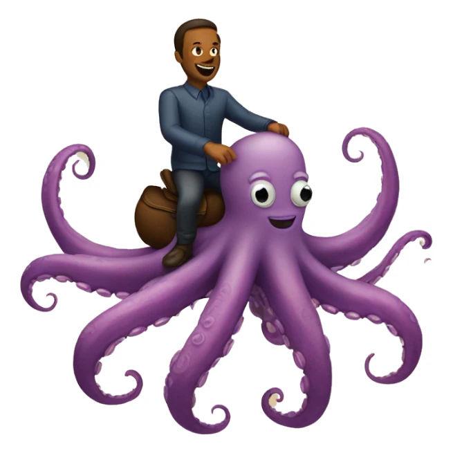 Man riding a octopus  sticker