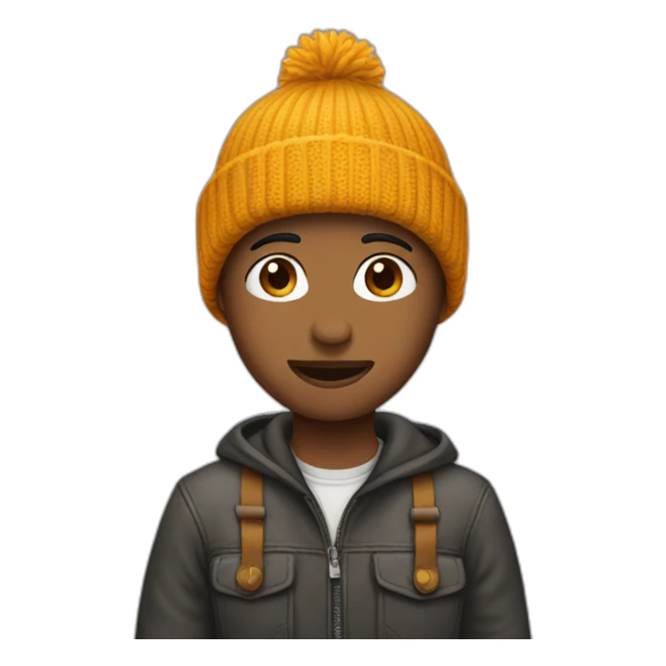 Person wearing a beanie sticker