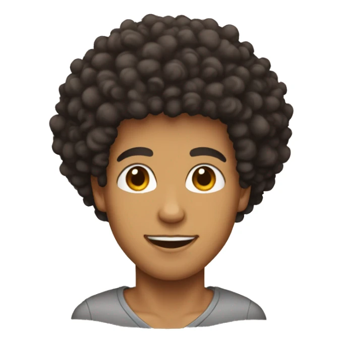 Lightskin guy with curly afro sticker