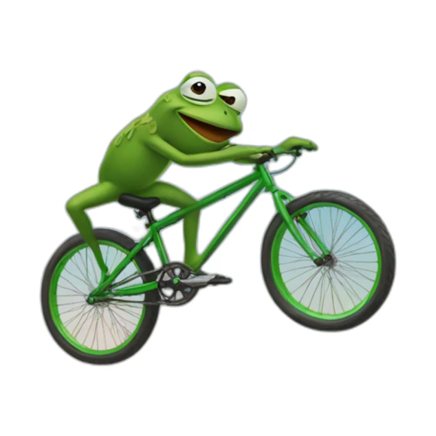 Pepe frog bicycle jump sticker