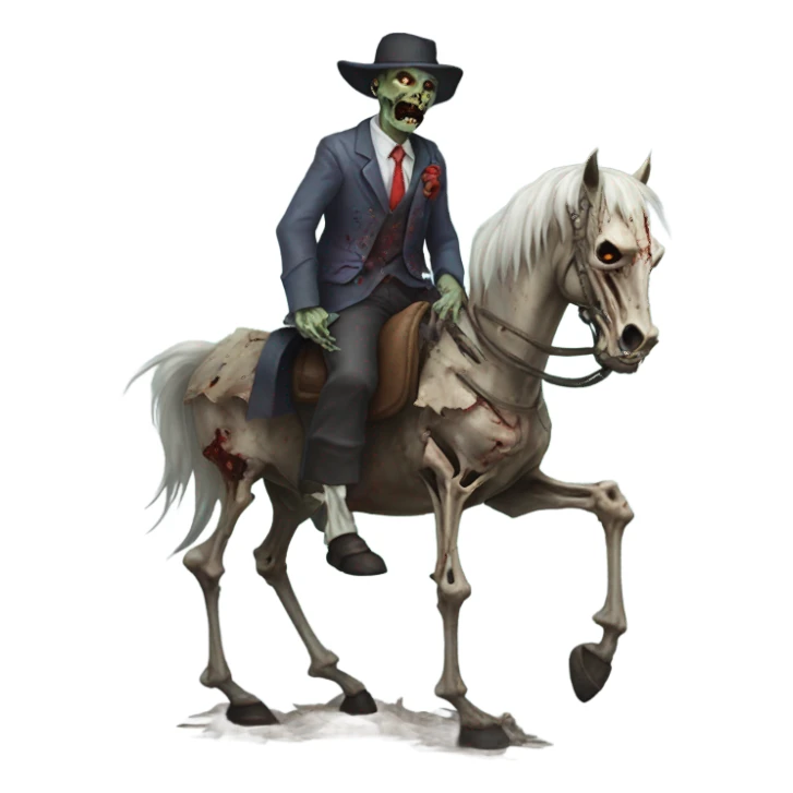 Zombie on a horse sticker