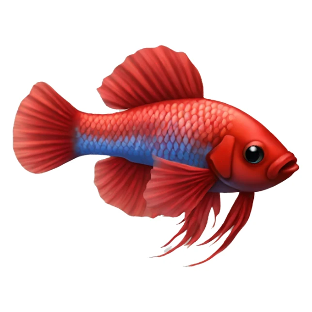 Single red betta fish sticker