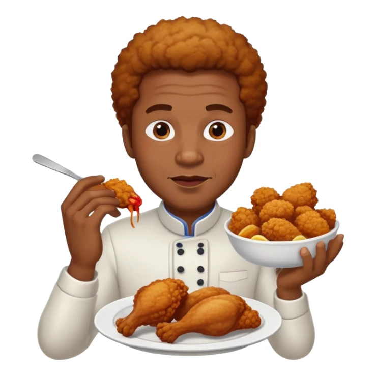 A black guy with fried chicken sticker