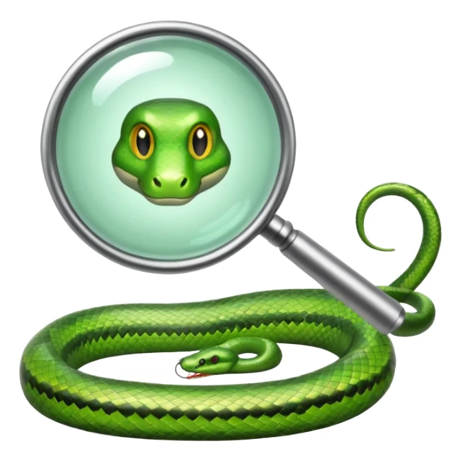 una lupa ed un serpente sticker