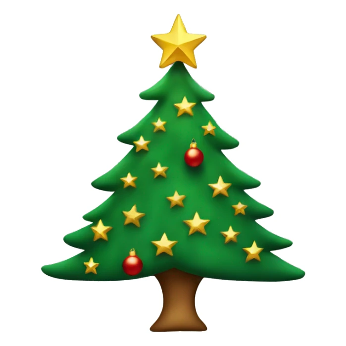 Christmas tree with gold star on top sticker
