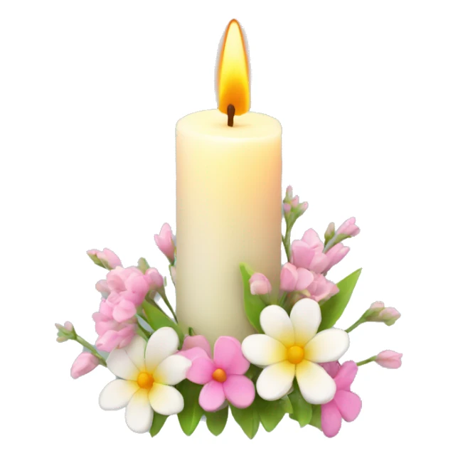 Spring candle with flowers  sticker