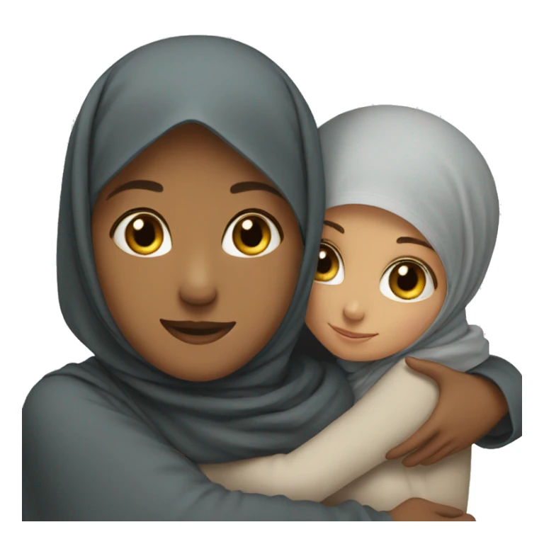 Girl hugging a hijabi sticker