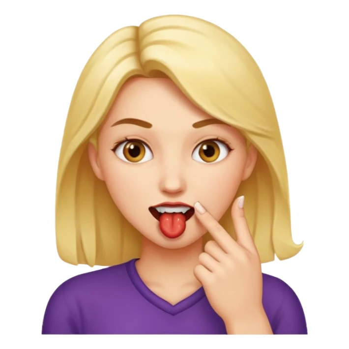 Mujer mordiéndose el dedo sticker