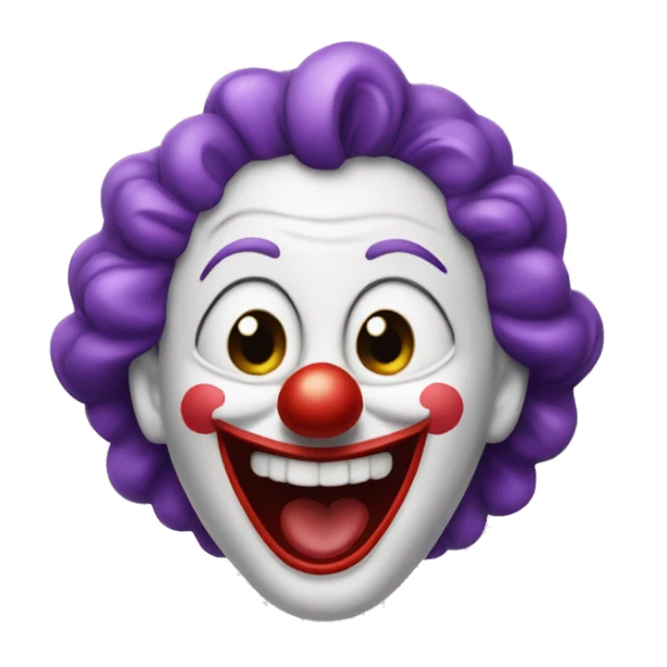 clown laughing hysterically with tear drop sticker