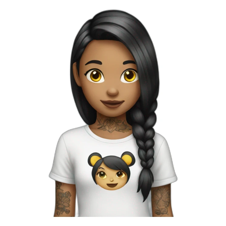 young girl with tattoo sticker