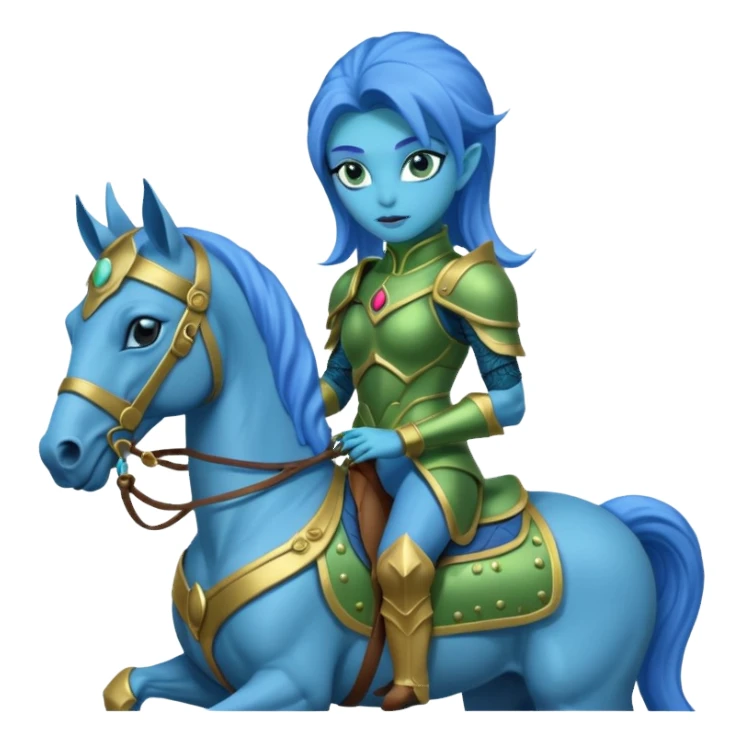 lady alien on horse sticker