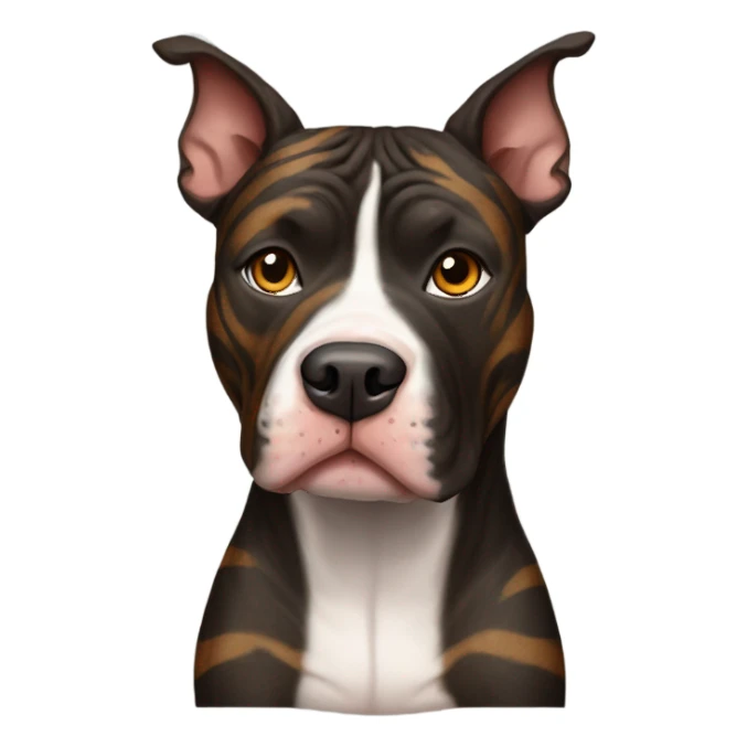 pitbull terrier dark brindle tiger stripes sticker