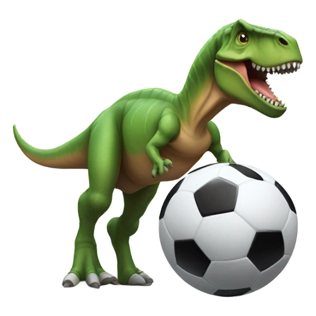 Dinosaur kicking a soccer ball  sticker