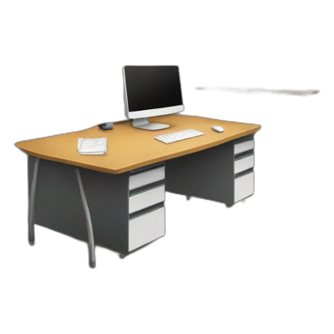 student desk front view rear side sticker