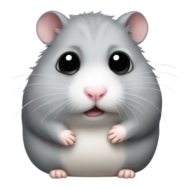 Sad grey hamster with big sad crying eyes  sticker