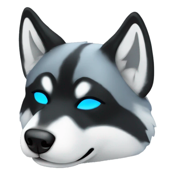 glowing blue and black husky, sleeping  sticker