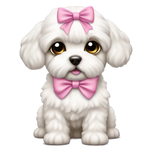 Schichon puppy pink bow sticker