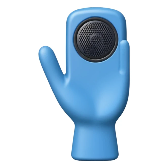 small blue hand speaker sticker