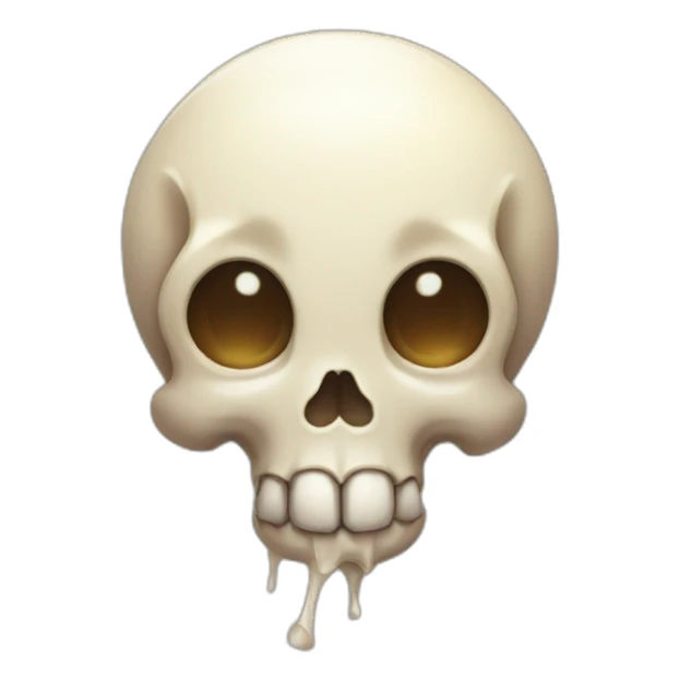 Cute kawai happy skull sticker