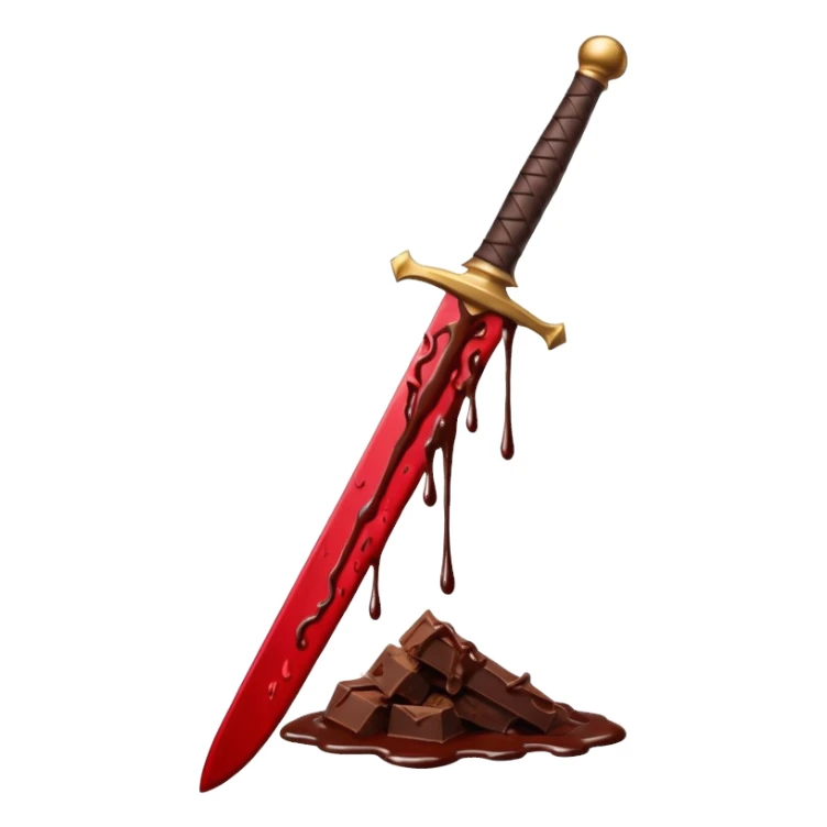 Blood on sword with chocolate sticker