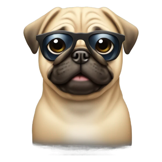 Tan pug wearing sunglasses sticker
