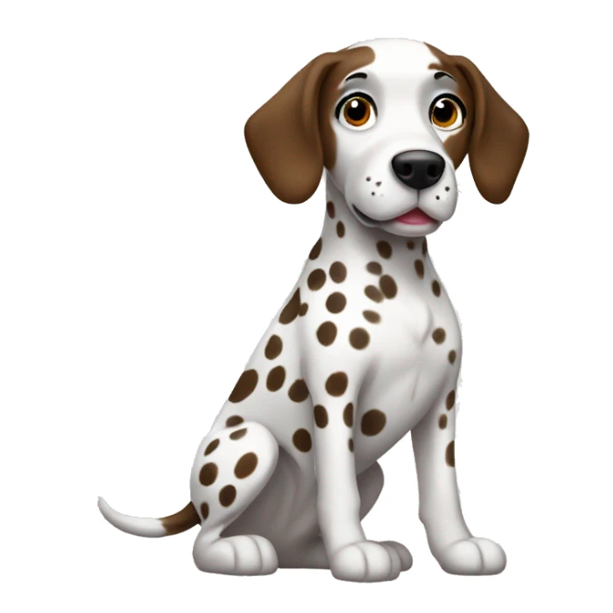 brown and white dalmatian sticker