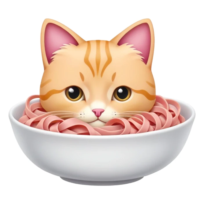 Pembe pasta yiyen turuncu kedi sticker