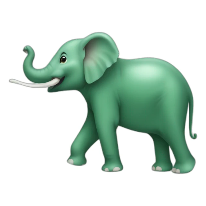Elephant Jade green with a long trunk sticker