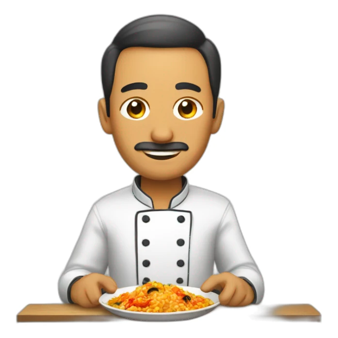 Hombre cocinando una paella sticker