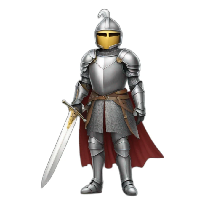 Knight-feather-futurist-with-sword sticker
