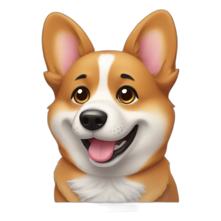 corgi talking on the phone sticker