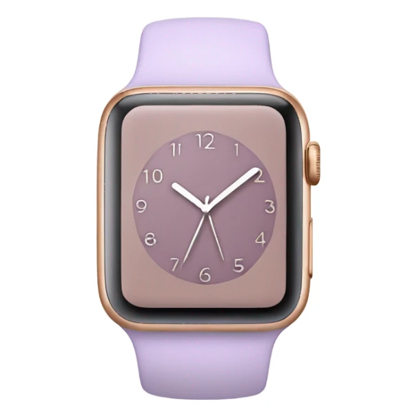 light purple apple watch with beige clock face sticker