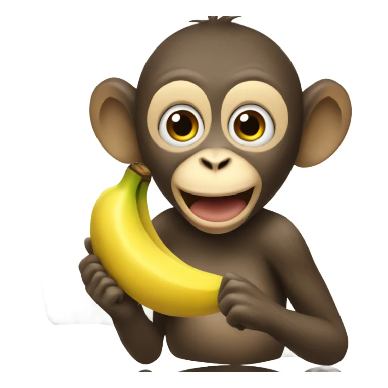 Monkey eating a banana sticker
