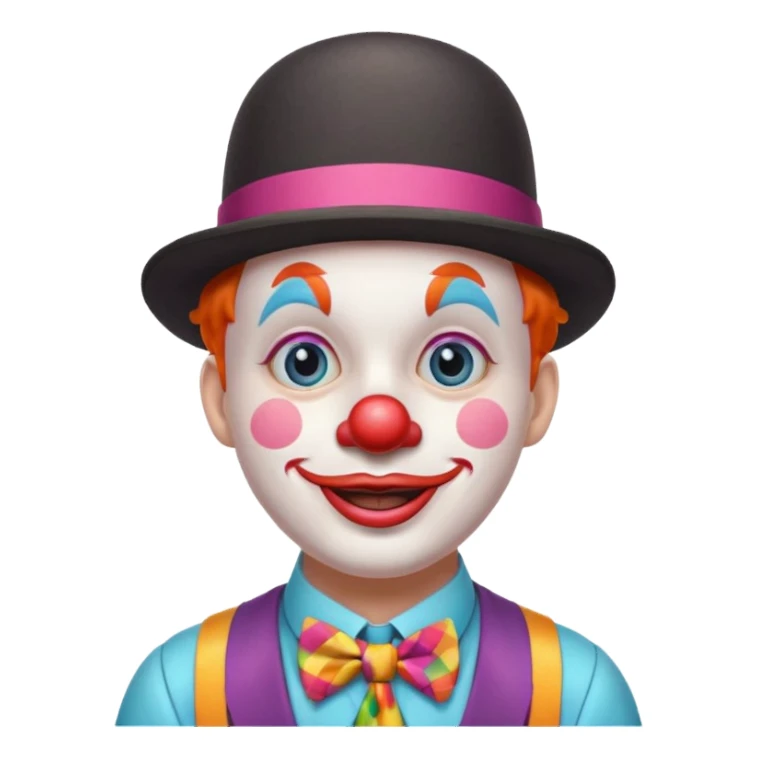 Clown in bowler hat & tie sticker