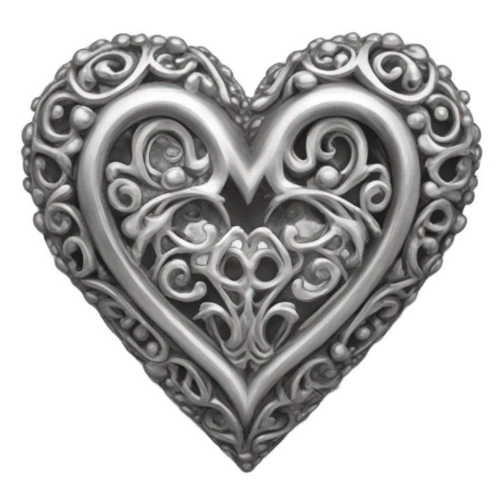 a hollow heart studded with silver sticker